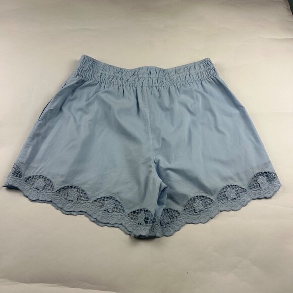 Treasure & Bond Light Blue Canvas Eyelet Trim Pull On Shorts L - Picture 5 of 5